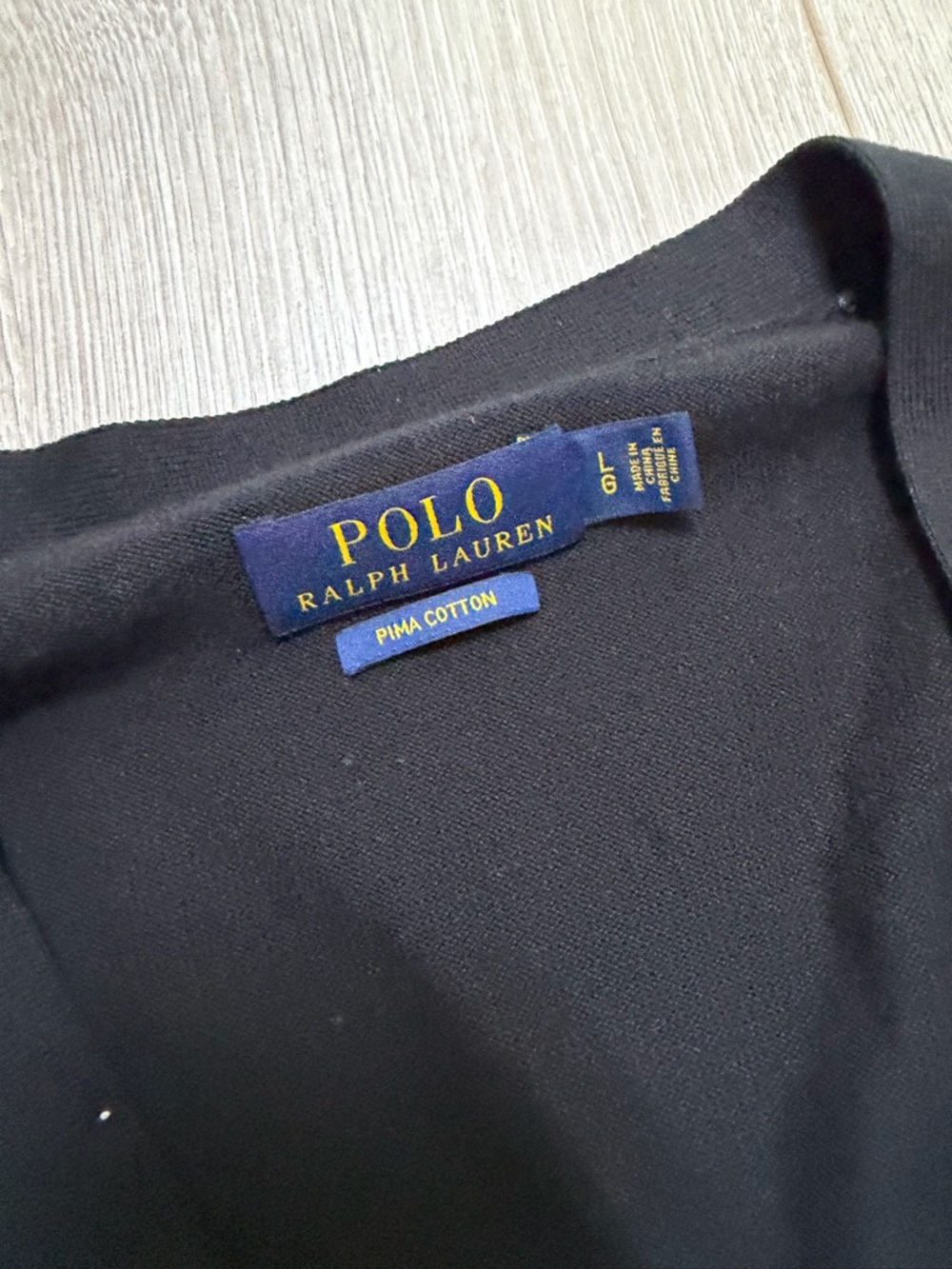 Polo Ralph Lauren Black V-Neck Pima Cotton Cardigan Preppy Classic Blue Label - Picture 3 of 5